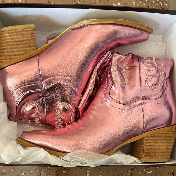 Pink Ankle Boots - Picture 1 of 2